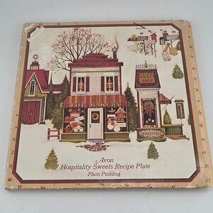 VTG Avon Hospitality Sweets Recipe Plate Plum Pudding Vintage Collectible Decor‎